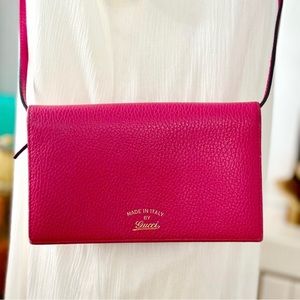 Poshmark Authenticated 💕Pink Gucci WOC Wallet On A Chain Crossbody 💕